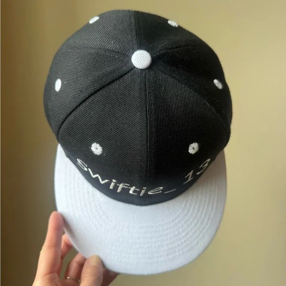 Black and White Cap with Swiftie_13 Embroidery - Taylor Swift Hat - Picture 5 of 7